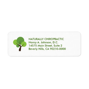 Modern Tree Logo Chiropractic Avery Labels