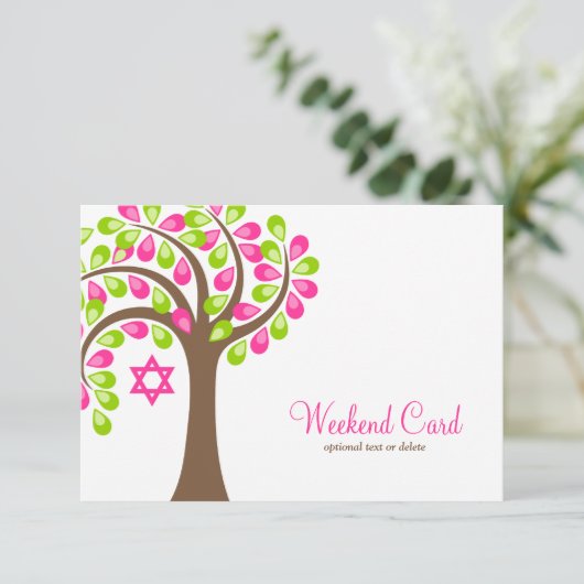 Modern Tree of Life Pink Green (Standing Front)