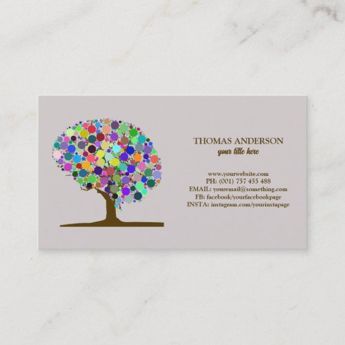 Modern Tree of Life Wellness Life Coach Business Card