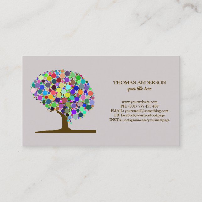 Modern Tree of Life Wellness Life Coach Business Card (Front)