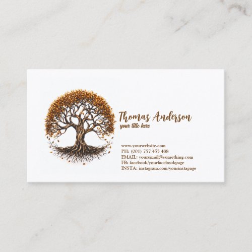 Modern Tree of Life Wellness Life Coach Business Card