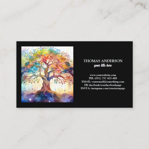 Modern Tree of Life Wellness Life Coach Business Card