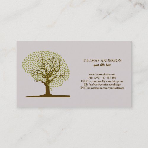 Modern Tree of Life Wellness Life Coach Business Card