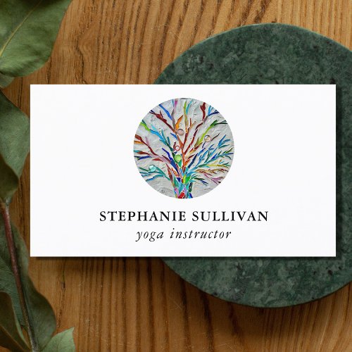 Modern Tree of Life Yoga Instructor Business Card