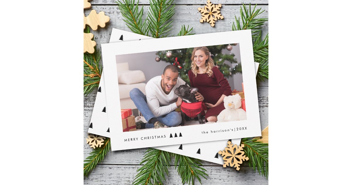 Tree Photo Cards Modern Tree Photo Holiday Card | Zazzle