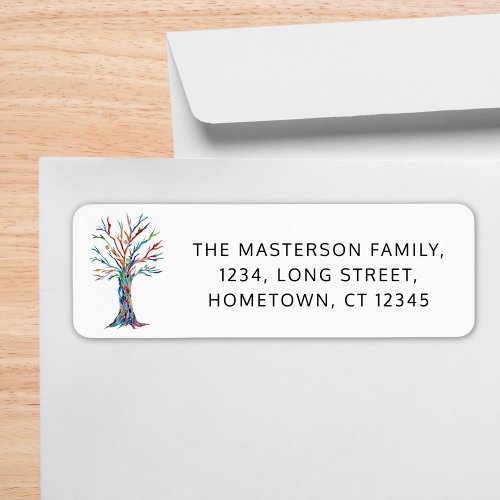 Modern Tree Return Address Label