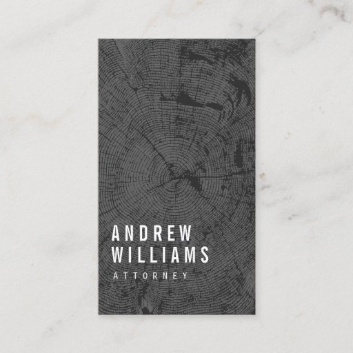 Customizable Modern Tree Rings Attorney, Lawyer Business Card