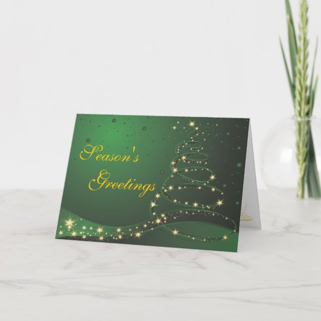 Modern Tree Season's Greetings Christmas Card (Front)