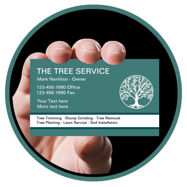 Modern Tree Service And Lawn Business Card (Creator Uploaded)