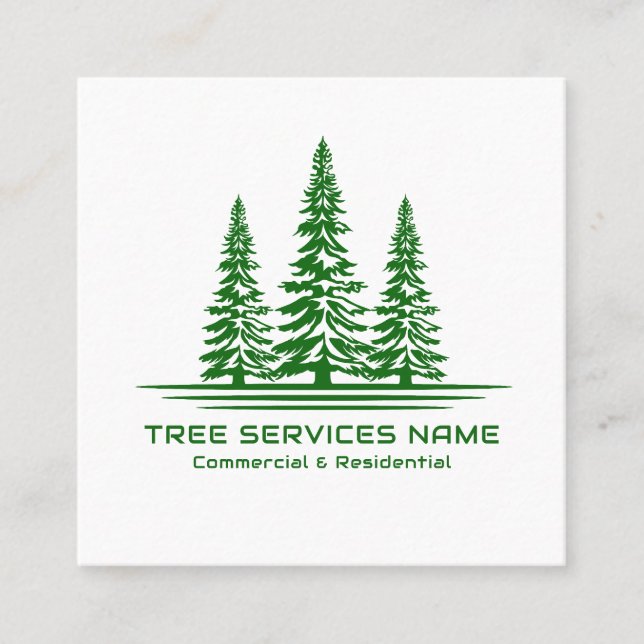 Modern Tree Services Square Business Card (Front)