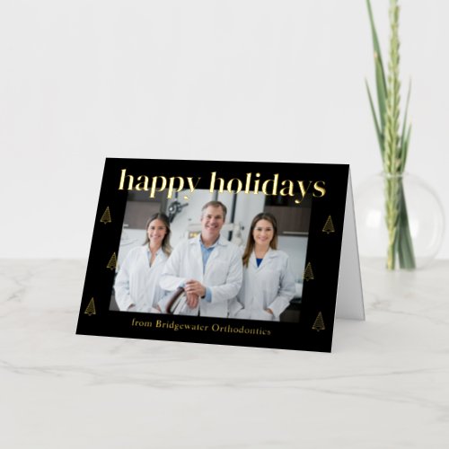 Modern Trees FOIL Business Holiday Card