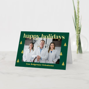 Modern Trees FOIL Business Holiday Card