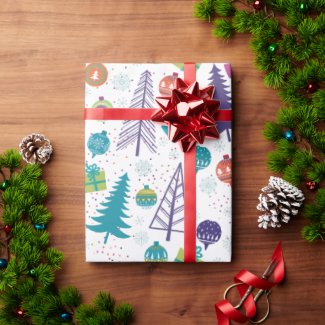 Modern Trees For Christmas Wrapping Paper