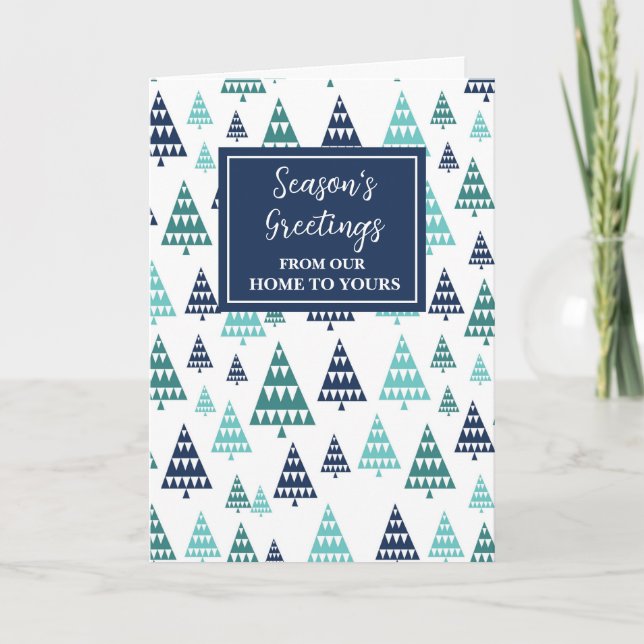 Modern Trees Season's Greetings Christmas Card (Front)