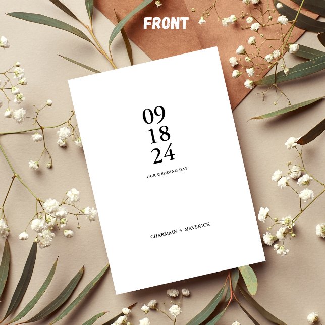 Modern Trend Bold Script Black & White Wedding Invitation (Creator Uploaded)