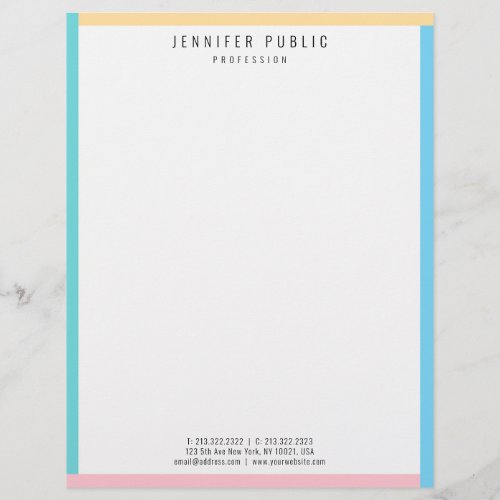 Modern Trend Colors Elegant Colorful Template Letterhead