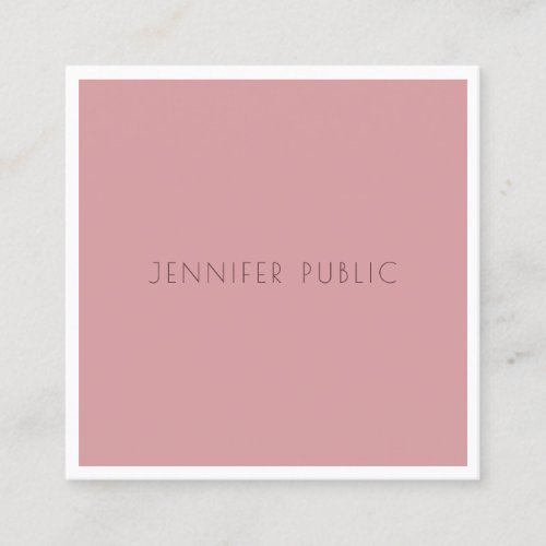 Modern Trend Colors Elegant Minimalist Template Square Business Card