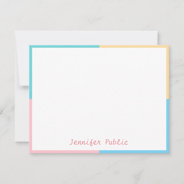 Modern Trend Colors Handwritten Script Template (Front)