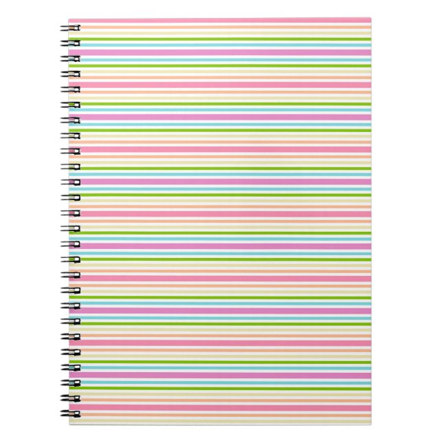 Modern Trend Colors Stripes Elegant Template Notebook (Front)