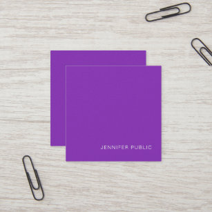 Modern Trending Elegant Violet Pearl Finish Luxury Square Business Card
