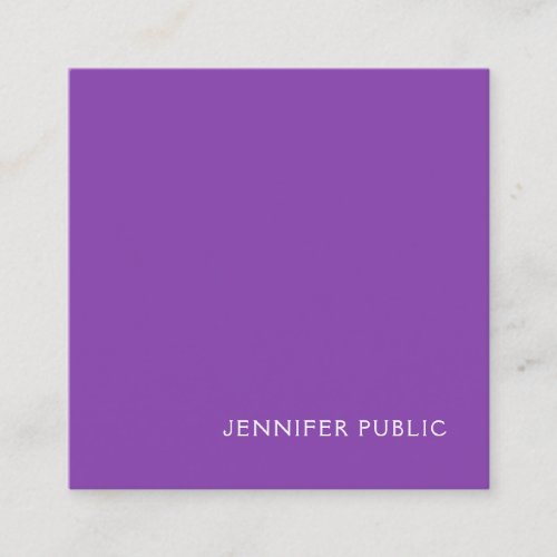 Modern Trending Elegant Violet Silk Finish Luxury Square Business Card