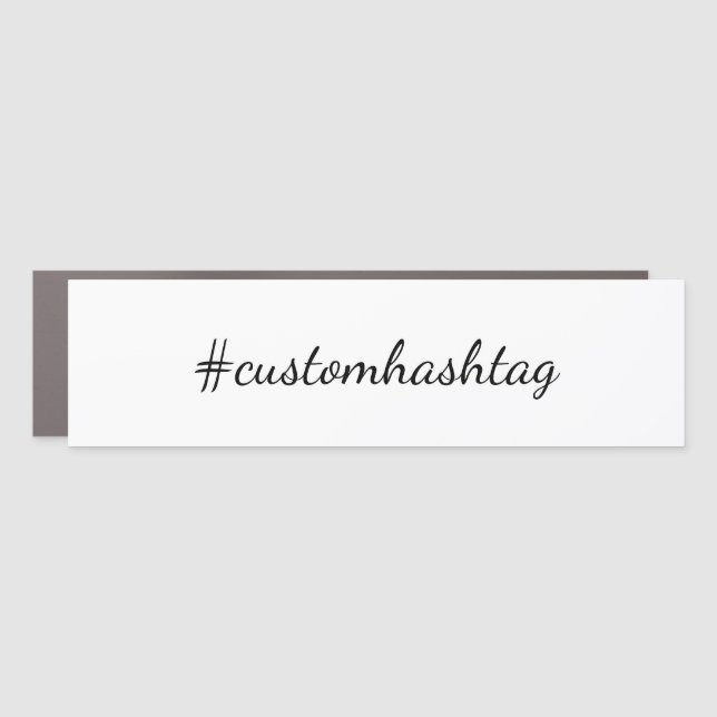 Modern Trending Viral Social Media Hashtag Car Magnet (Front)