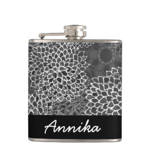 Modern Trends Floral Personalized Hip Flask