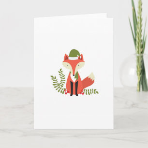 modern trends woodland christmas fox holiday card