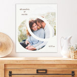 Modern Trendy 2 Circle Photo Frame Wedding Date  Canvas Print<br><div class="desc">Modern and trendy 2-circle couple's photo frame wedding date stretched canvas wall art. This makes a beautiful wedding or anniversary gift idea</div>