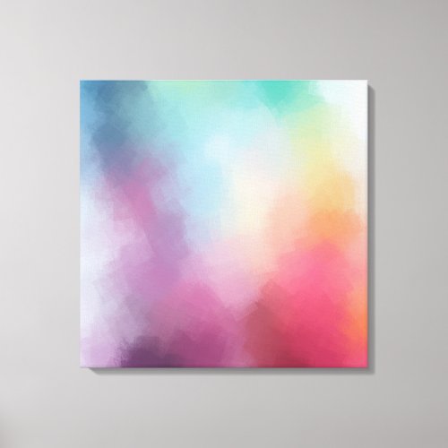 Modern Trendy Abstract Art Pink Red Yellow Blue Canvas Print