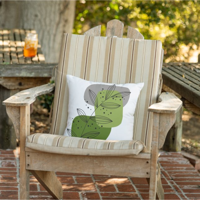 Modern Trendy Abstract floral Boho Chic Outdoor Pillow (Chair)