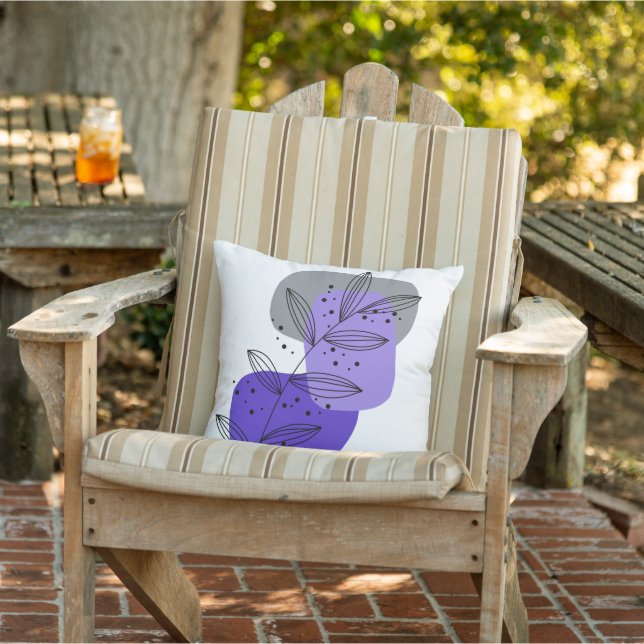 Modern Trendy Abstract floral Boho Chic Outdoor Pillow (Chair)