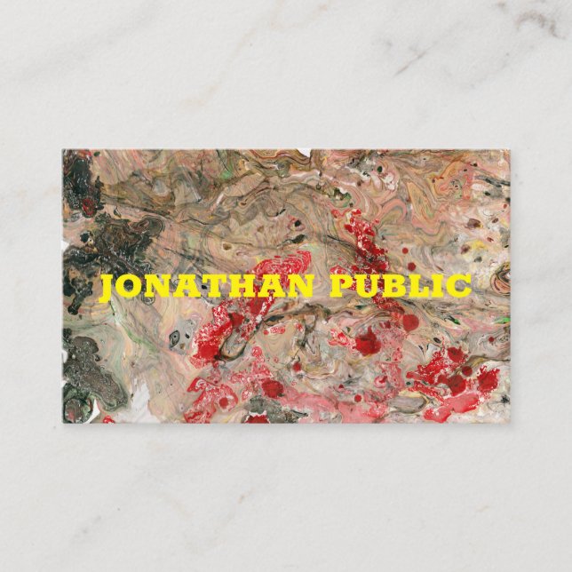 Modern Trendy Abstract Red Brown Template Business Card (Front)