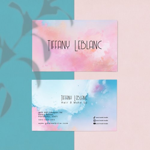 Modern Trendy Abstract Watercolor Business Cards