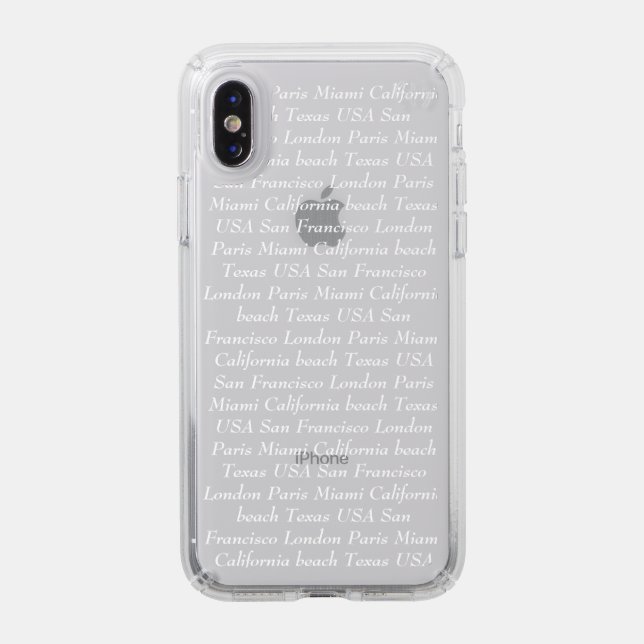 Modern trendy Adorable stylish text DIY transparen Speck iPhone XS Case (Front (Silver Phone))