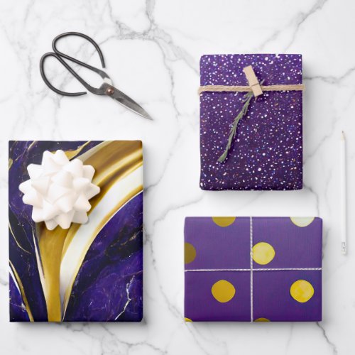 Modern Trendy Amnesty Purple Multiple Patterned    Wrapping Paper Sheets