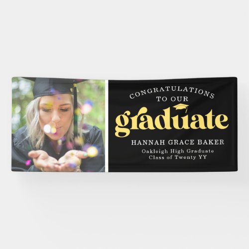 Modern Trendy Any Color Simple Graduation Photo Banner