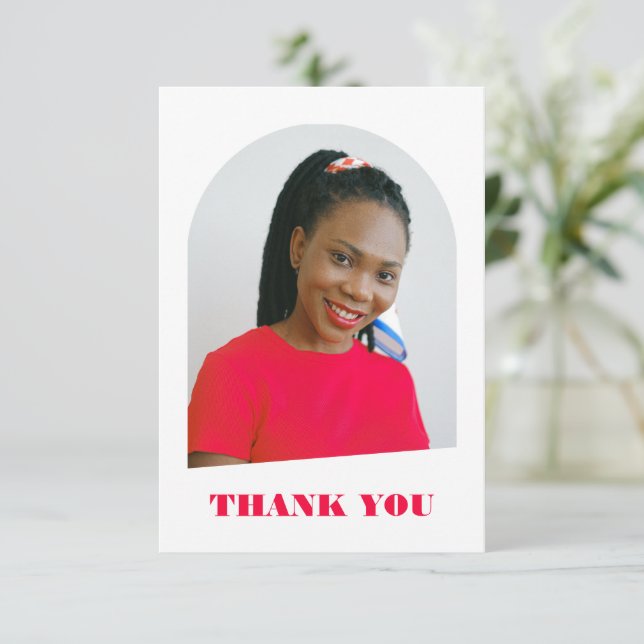 Modern Trendy Arch Pink Script Graduation (Standing Front)