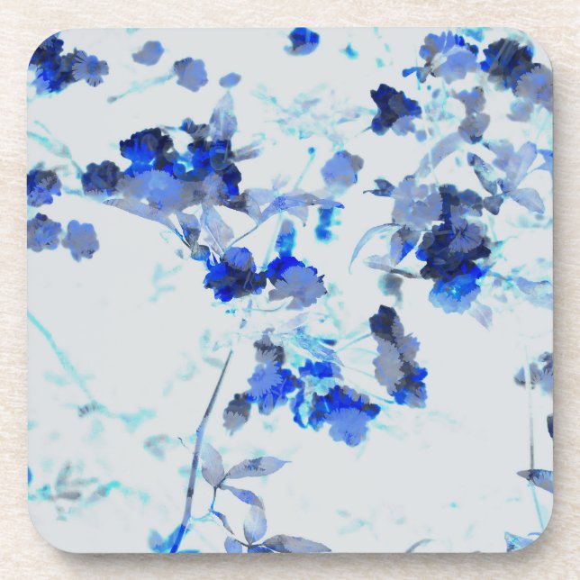 Modern, trendy art of floral / flower pattern beverage coaster (Front)