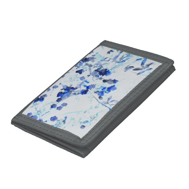Modern, trendy art of floral / flower pattern trifold wallet (Bottom)