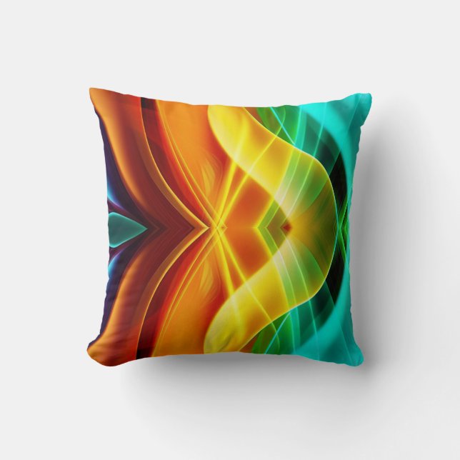 MODERN TRENDY ARTISTIC PSYCHEDELIC PATTERN THROW PILLOW (Front)