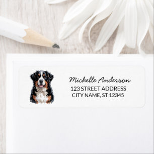 Modern Trendy Bernese Mountain Dog Return Address Label