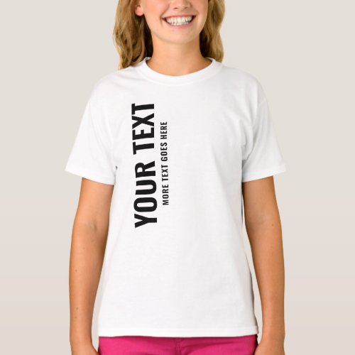 Modern Trendy Best Big Large Font White Kids Girls T_Shirt