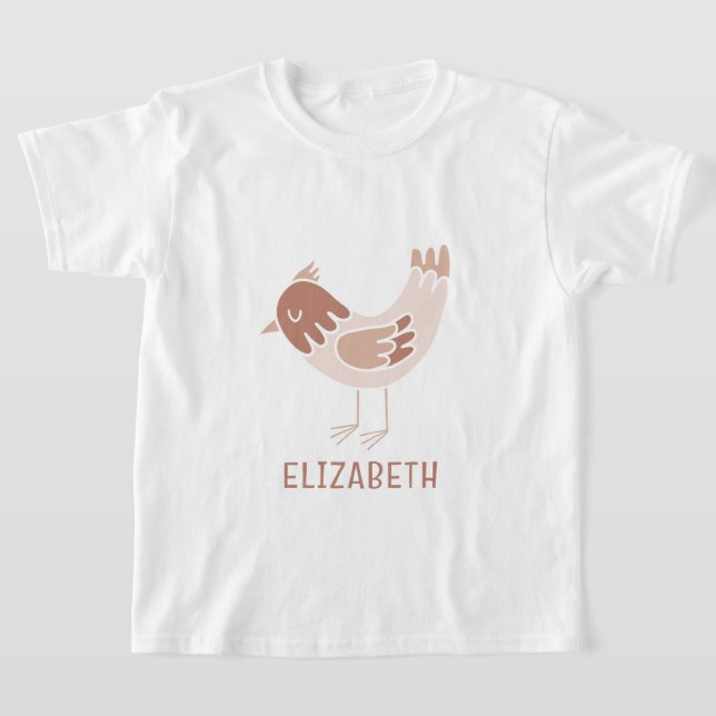 Modern, trendy bird custom design T-Shirt (Laydown)