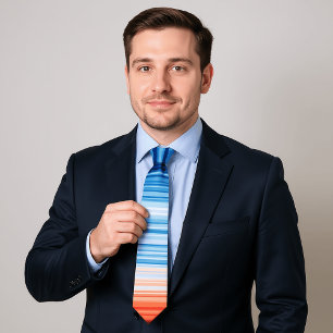 Modern Trendy Birthday Holiday Gift Climate Stripe Neck Tie