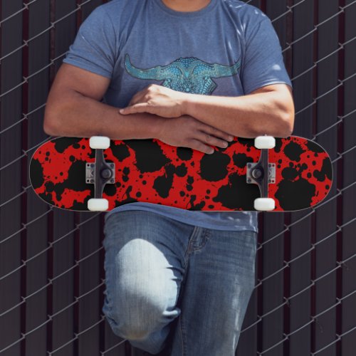 Modern Trendy Black and Red Skateboard