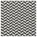 Modern Trendy Black and White Herringbone Pattern Fabric