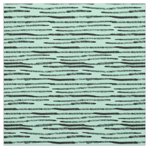 Modern Trendy Black Lines Neomint Green Background Fabric