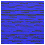 Modern Trendy Black Lines Royal Blue Background Fabric