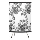 Modern Trendy Black & White Lace Pattern Tripod Lamp (Left)